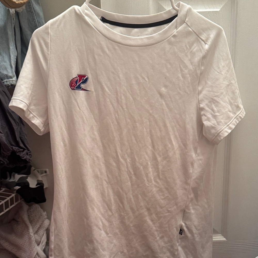 On Running White Tee with Colorful Logo